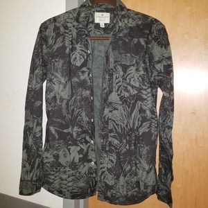 Long sleeve plant button up (XS)
